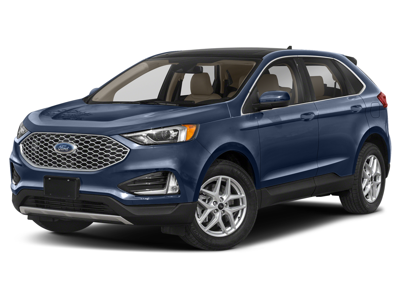 2024 Ford Edge SEL AWD in Stone Blue Metallic — front three-quarter view